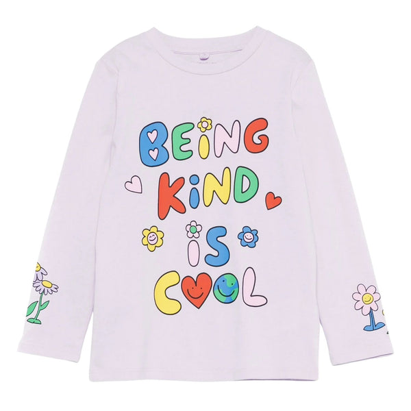 Girls Purple Graphic-Print T-shirt