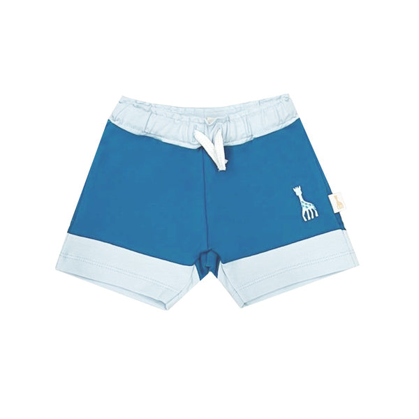 Baby Kids Blue Embroidered Logo Shorts