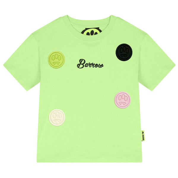 Unisex Green Logo-Patch Cotton T-Shirt