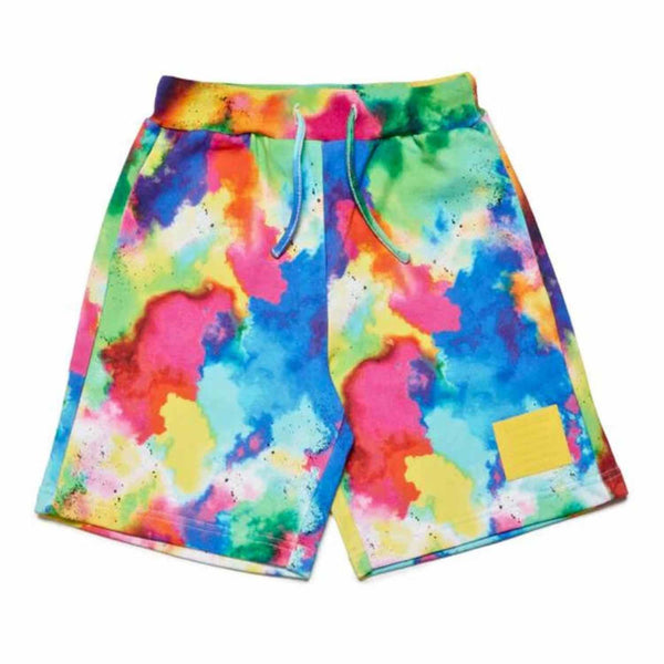 Boys Multi-Color Allover Fleece Shorts