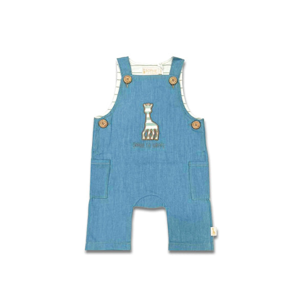 Baby Girls Blue Embroidered Logo Jumpsuit