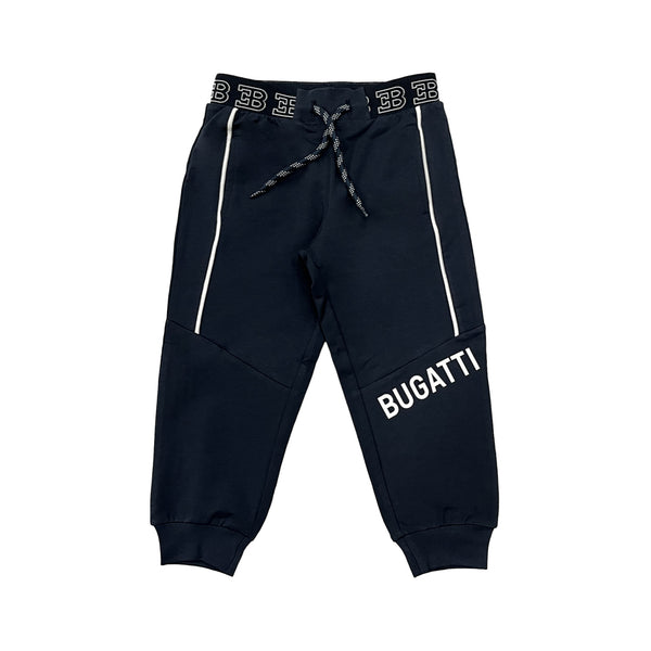 Boys Navy Blue Logo-Print Jogger