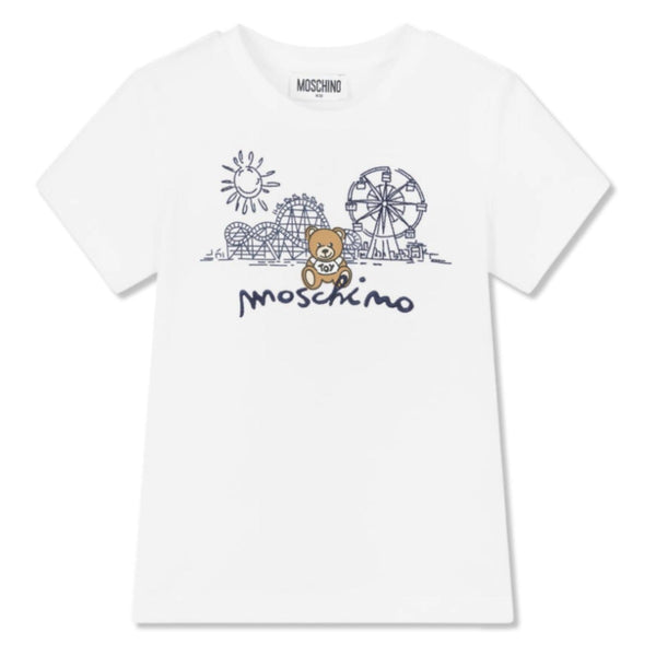 Unisex White Cotton Funfair T-Shirt