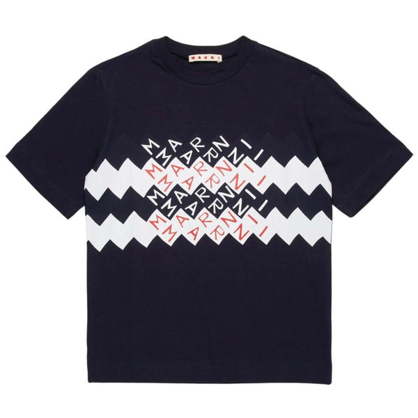 Boys Navy Blue Promenade Logo T-Shirt