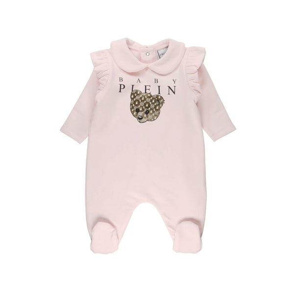 Baby Girls Pink Logo Print Romper