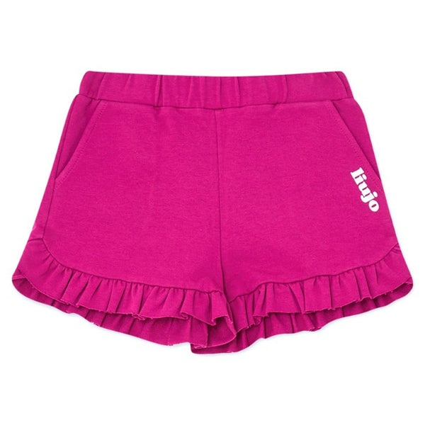 Girls Pink Plush Cotton Shorts