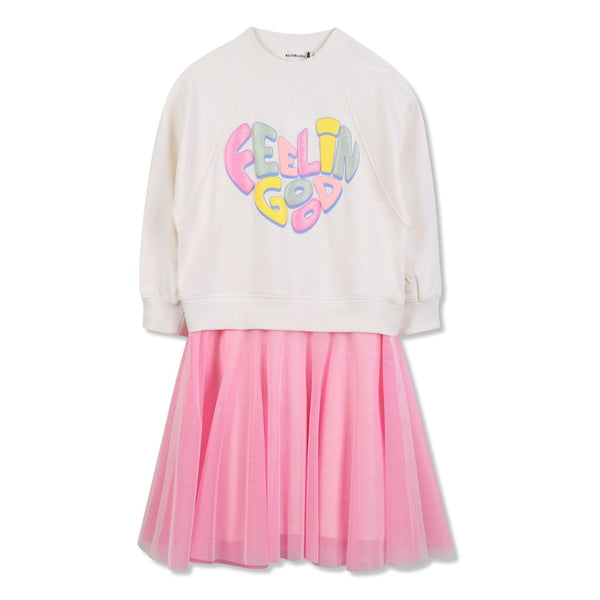 Girls Ivory & Pink Tulle Dress