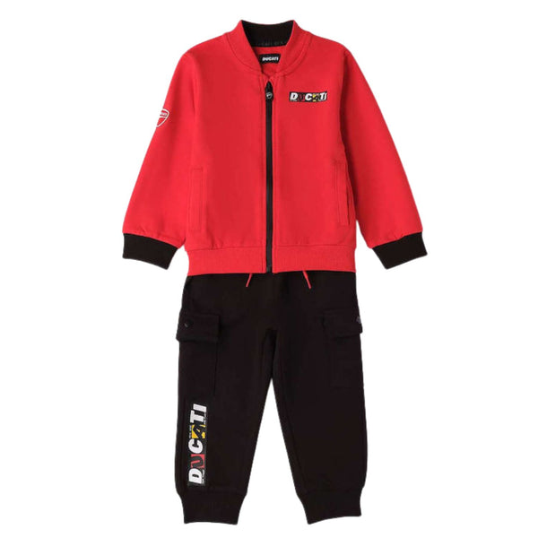 Baby Boys Red & Black Logo-Print Tracksuit