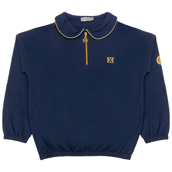 Girls Blue Logo-Embroidered Zip-Up Sweatshirts