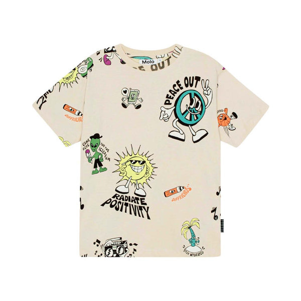 Boys Ivory Cotton Graphic T-Shirt