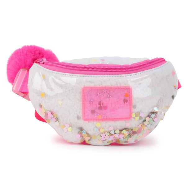 Girls Ivory & Pink Sequin Belt Bags