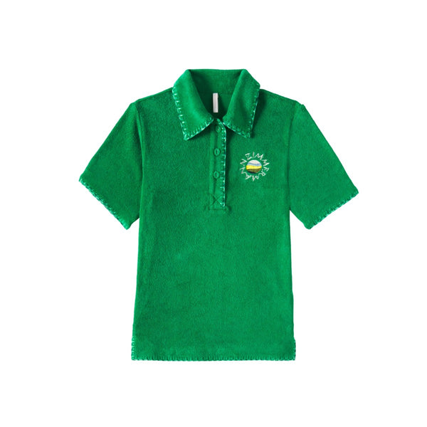 Girls Green Everley Cotton-Blend Terry Dress