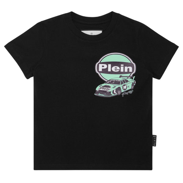 Boys Black Racing Car-Print T-Shirt