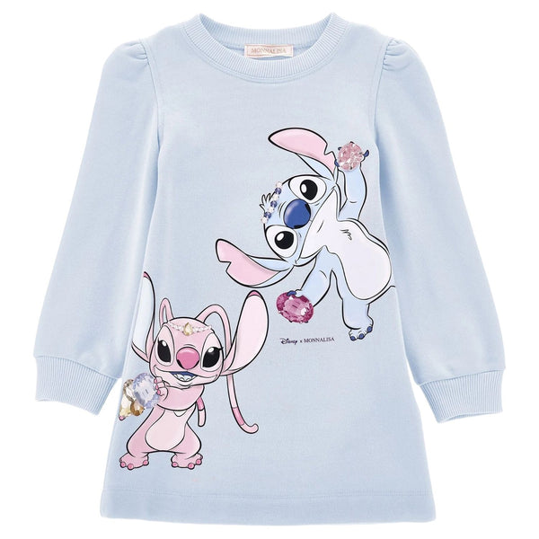 Girls Blue Logo-Print Sweatshirt Dress