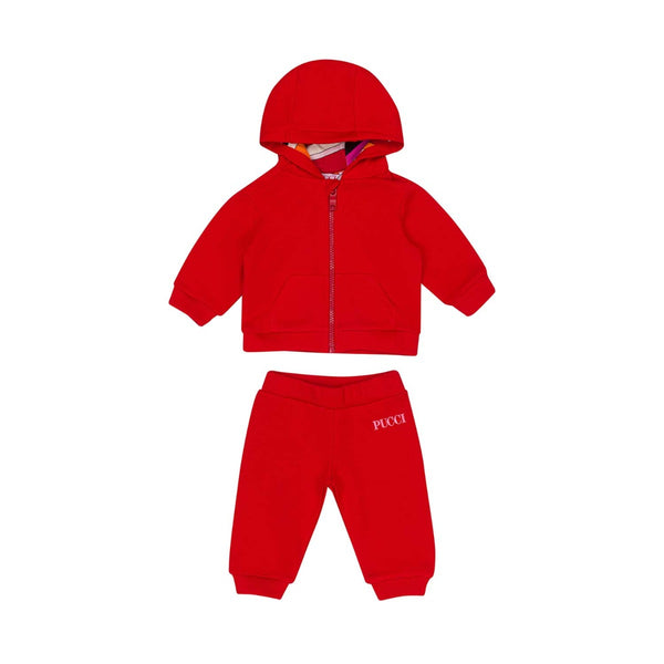 Baby Unisex Red Logo-Patch Tracksuit