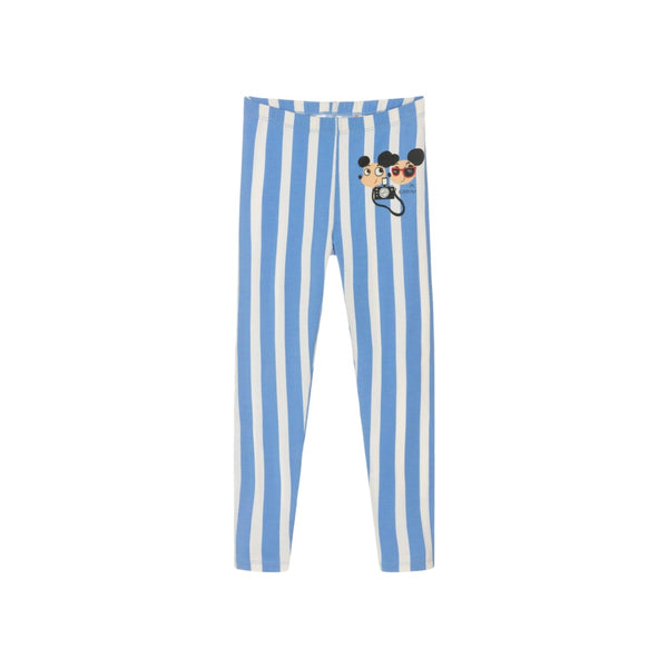 Girls White & Blue Ritz Ratz Print Leggings