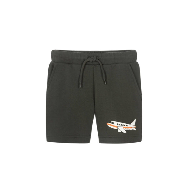 Black Graphic-Print Organic Cotton Shorts