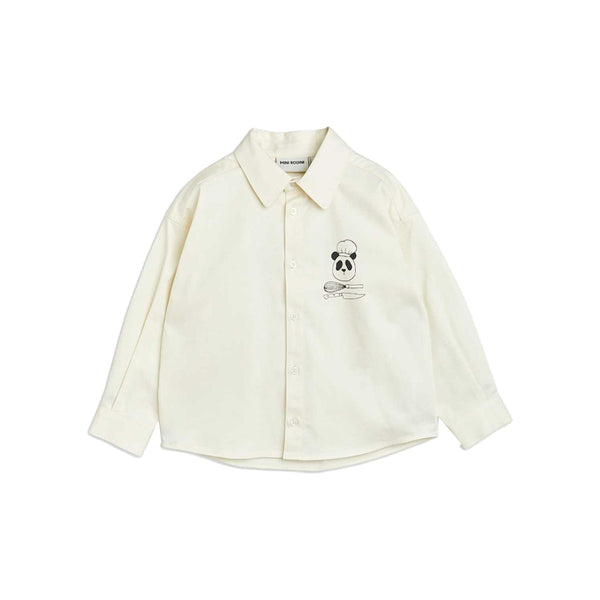 Boys White Shef Panda Woven Shirt