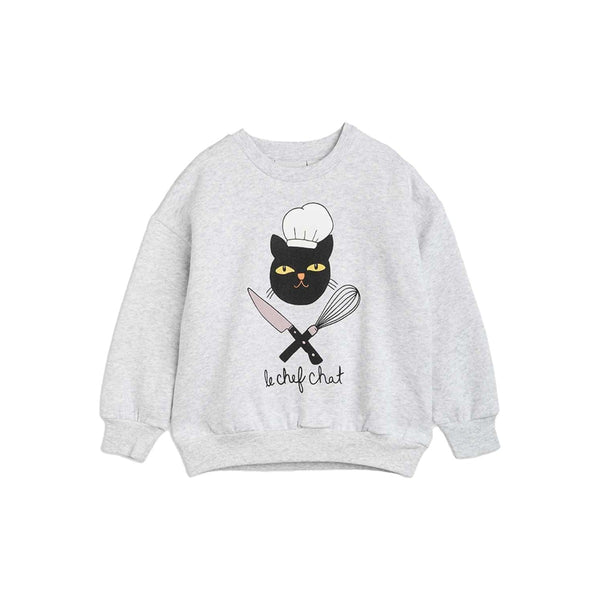 Girls Grey Chef Cat Sweatshirt