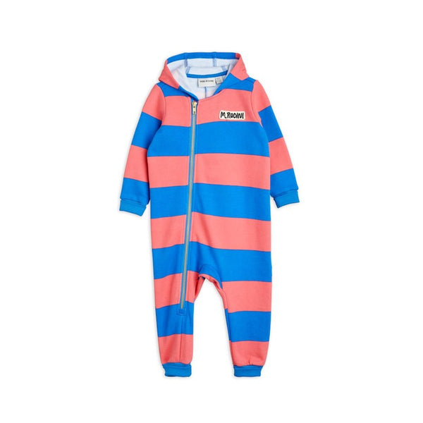 Baby Kids Logo-Patch Stripe-Pattern Onesie