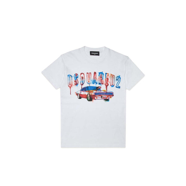 White Multi Color Logo T-Shirt