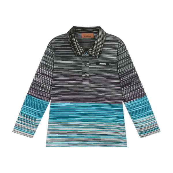 Boys Striped Cotton Polo Shirt