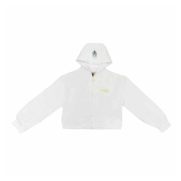 Girl White Full Sleeve Hoodie Jacket