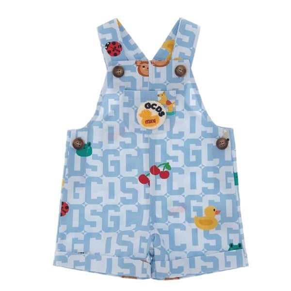 GCDS Kids Monogram-Pattern Dungarees