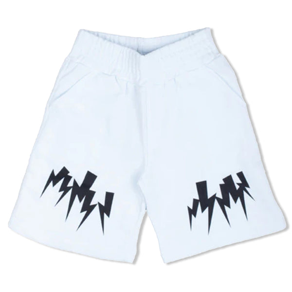 White Thunder Print Joggers