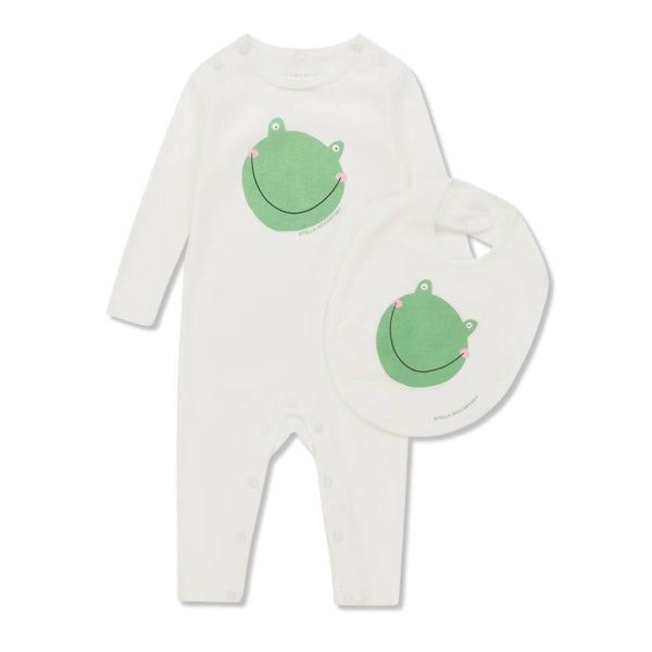 Baby Boys Ivory Cotton Frog Romper Set Of 2