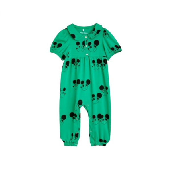 Baby Girls Green Ritzrats-Print Romper