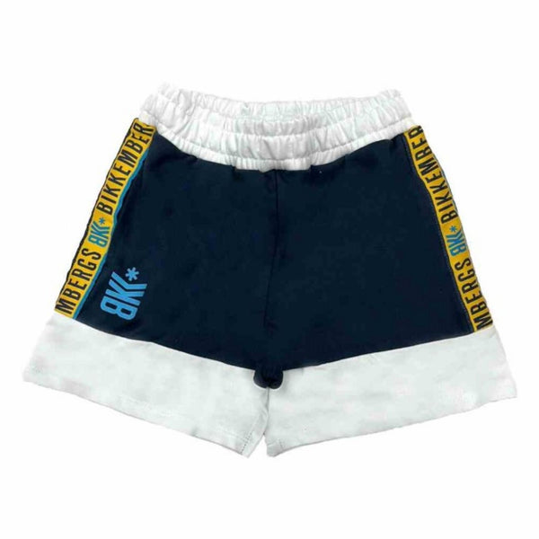 Boys White & Black Cotton Shorts