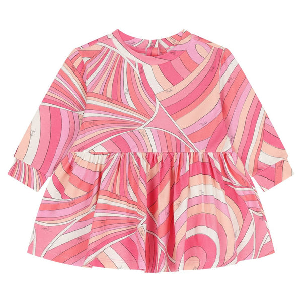 Baby Girls Pink Abstract-Print Dress
