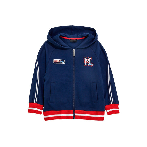 Brushed Fleece With Coloured Bands Hoddie