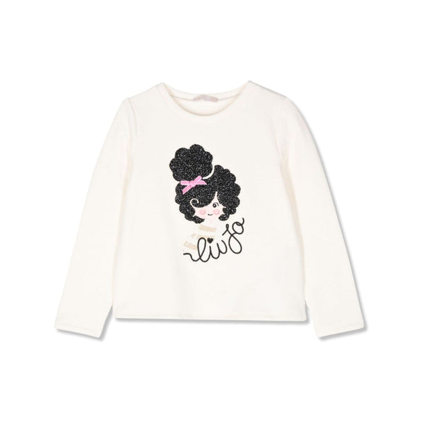 Girls Ivory Logo-Embroidered Sweatshirt