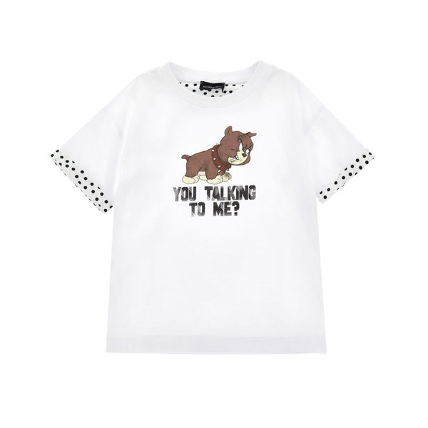 Boys White Wb Print T-Shirt