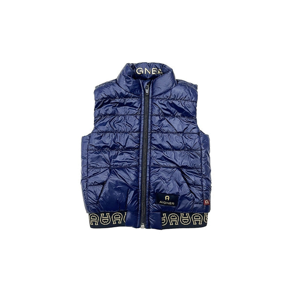 Baby Boys Blue Logo-Print Puffer Gilet