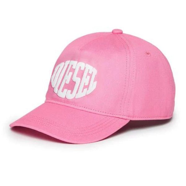 Kids Pink Puffy-Logo Print Cap