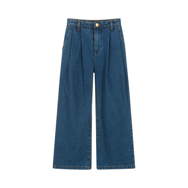Girls Blue Denim Wide Leg Jeans