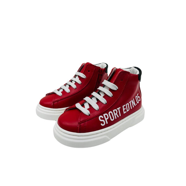 Boys Red & White Sport Edition Sneakers