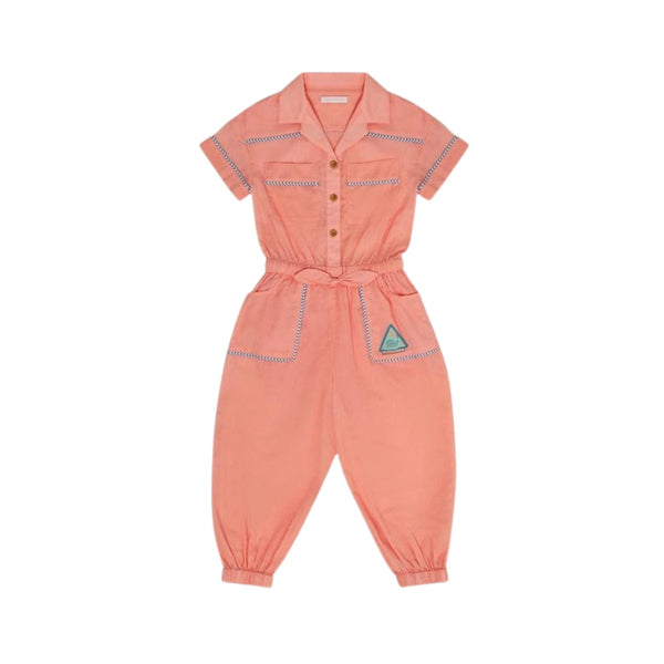 Girls Peach Junie Pocket Detail Jumpsuit