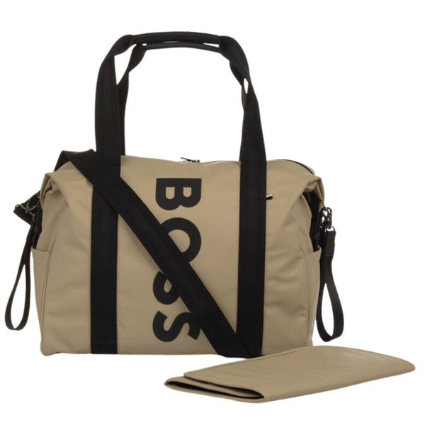 Baby Unisex Beige Changing Bag With Logo (32cm)