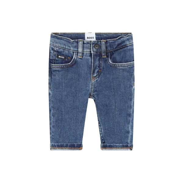 Baby Boys Blue Logo-Patch Denim Jeans