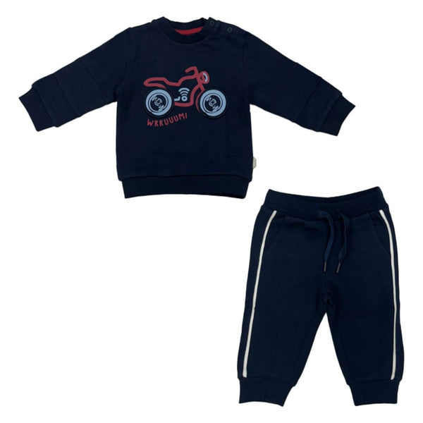 Boys Blue Motorbike-Patch Tracksuits