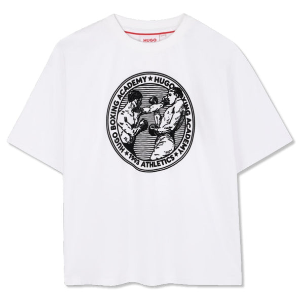 Boys White Graphic-Print T-Shirts