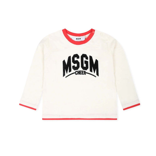 Baby Boys Ivory Cotton Varsity T-Shirt