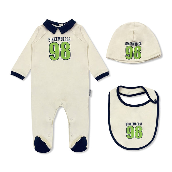 Baby Boys Cream Logo-Print Rompers Set Of 3