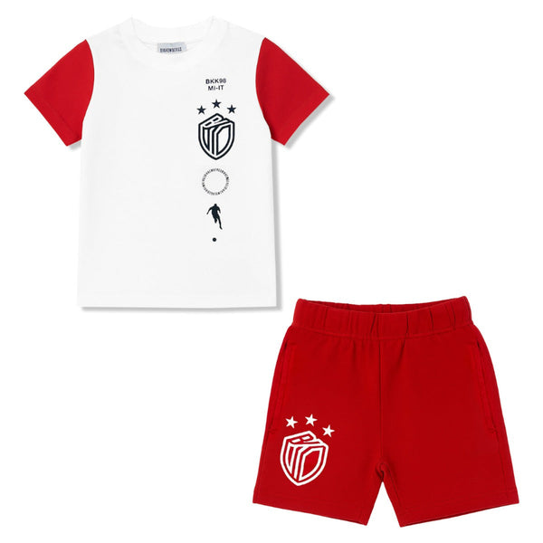 Boys White & Red Short Set