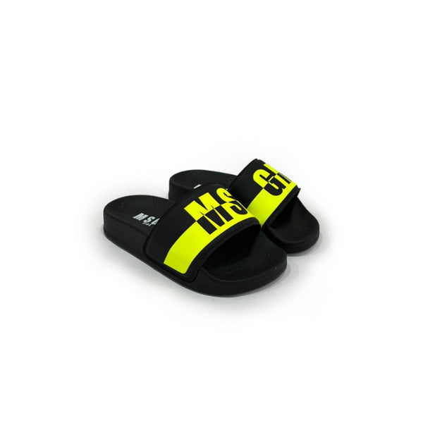 Kids Black Logo Print Slides