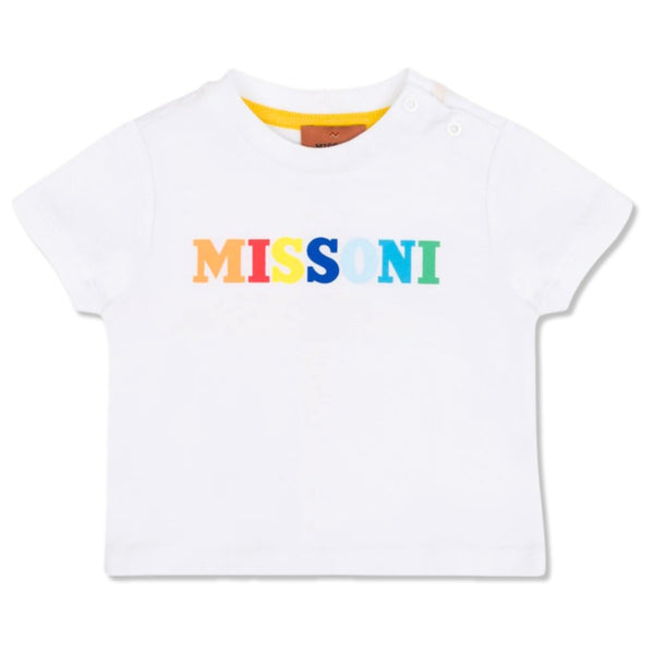 Baby Unisex White Logo-Print T-Shirt